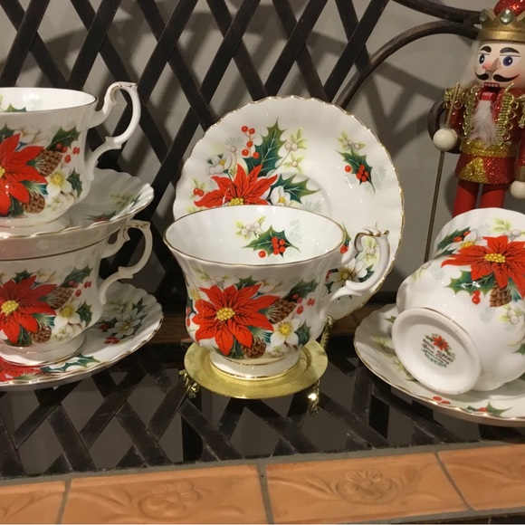 Royal Albert Yuletide Cup and Saucer Sets, 4 available, sold separately. - Picture 2 of 4